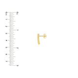 14K Gold Thin Curved Bar Stud Earrings