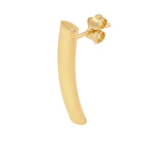 14K Gold Curved Bar Stud Earrings