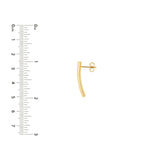 14K Gold Curved Bar Stud Earrings