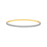 14K Two Tone Gold Diamond Pave Rounded Bangle