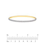 14K Two Tone Gold Diamond Pave Rounded Bangle