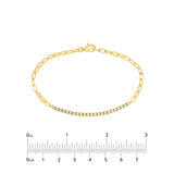 14K Gold 0.70 Carat Diamond Tennis and Paper Clip Chain Bracelet