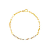 14K Gold Diamond Tennis and Paper Clip Chain Bracelet