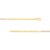 14K Gold Diamond Tennis and Paper Clip Chain Bracelet