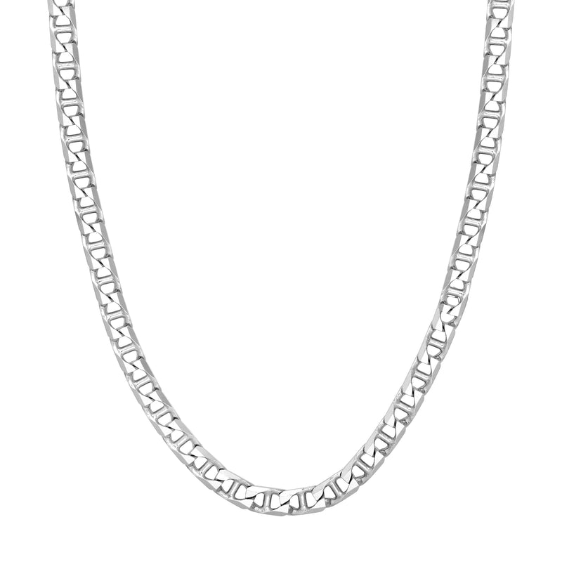 Sterling Silver 7.30MM Diamond Cut Mariner Chain