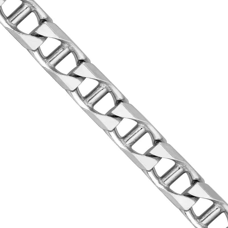 Sterling Silver 7.30MM Diamond Cut Mariner Chain
