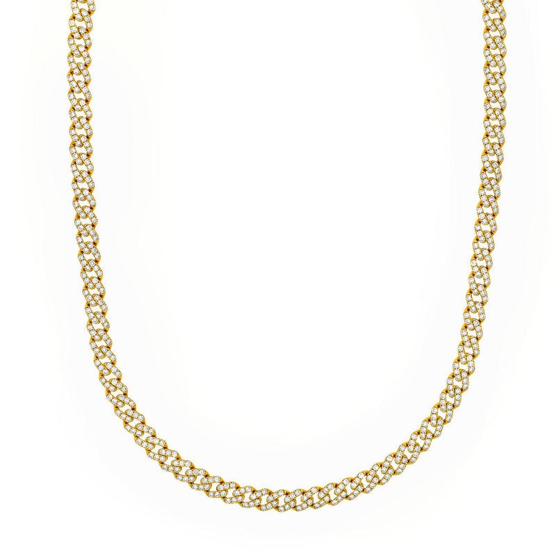 14K Gold 8.00 Carat Diamond Curb Necklace