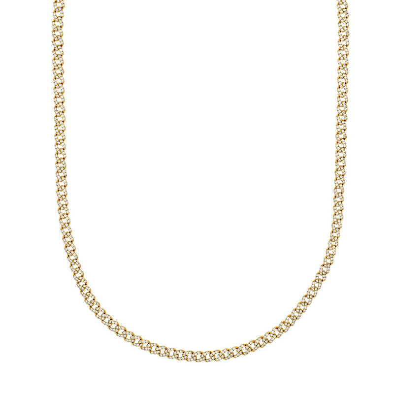 14K Gold 4.00 Carat Diamond Curb Necklace