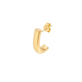 14K Gold Round Round 4MM J Hoop Earrings