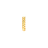 14K Gold Round Twisted 4MM J Hoop Earrings