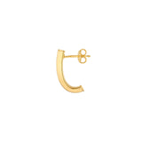 14K Gold Beveled J Hoop Earrings