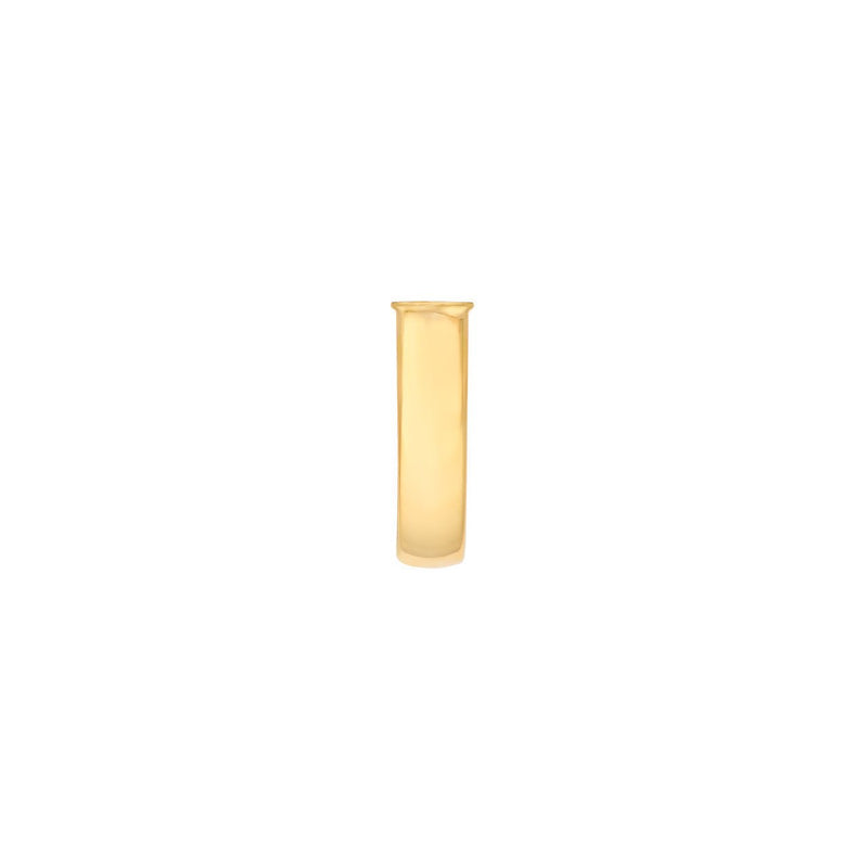 14K Gold 4MM Flat Oval Tube J Hoop Earrings