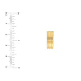 14K Gold 6MM Ribbed Flat Oval Tube J Hoop Earrings