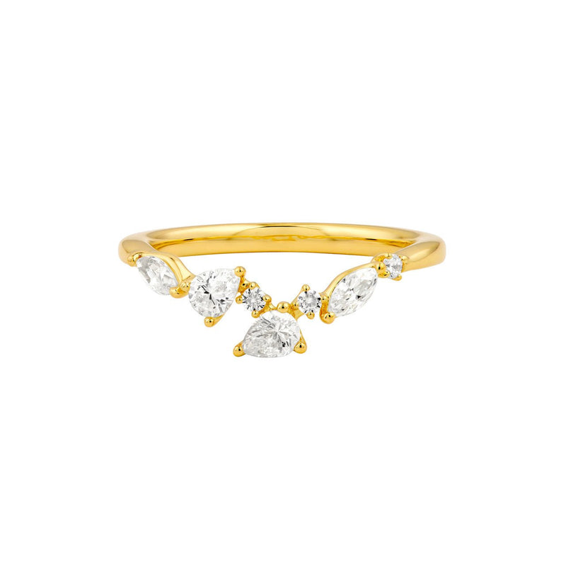 14K Gold Diamond Blossom Ring