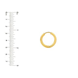 14K Gold 3x15MM Hoop Earrings