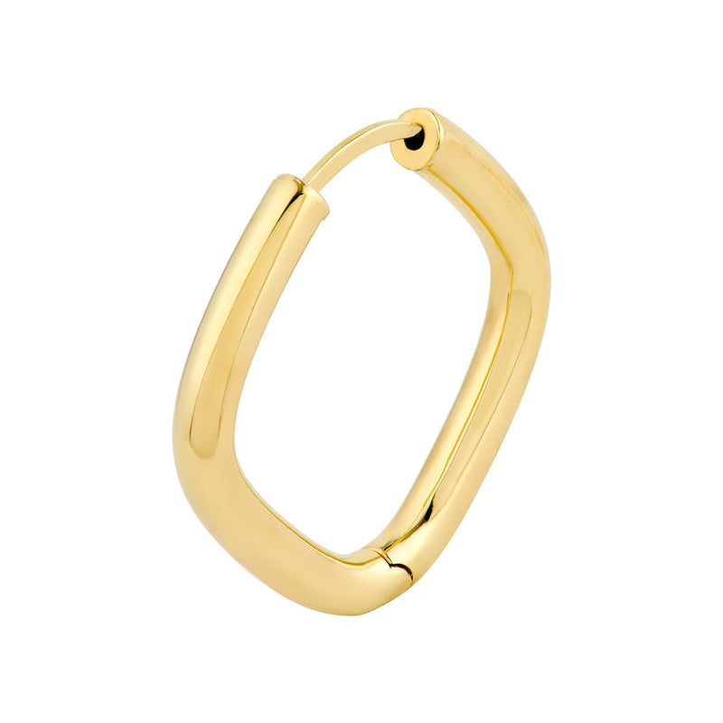 14K Gold 3x15 Square Hoop Earrings