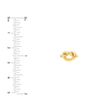 14K Gold 2MM Knot Tube Love Stud Earrings