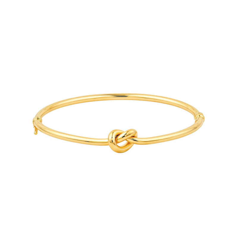 14K Gold 3MM Love Knot Tube Bangle
