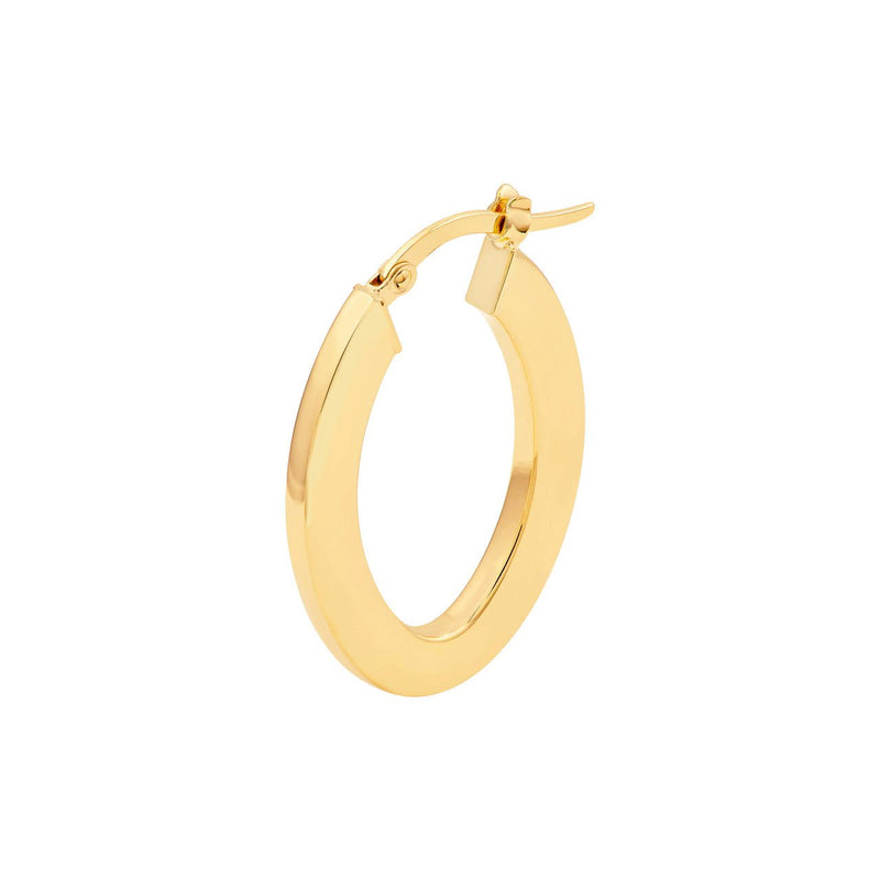 14K Gold Marquise Rectangular Hoop Earrings