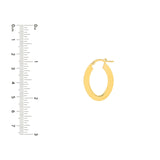 14K Gold Marquise Rectangular Hoop Earrings