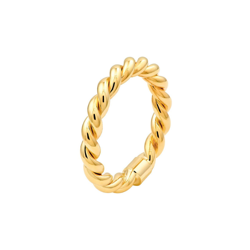 14K Gold Double Twist Tube Ring