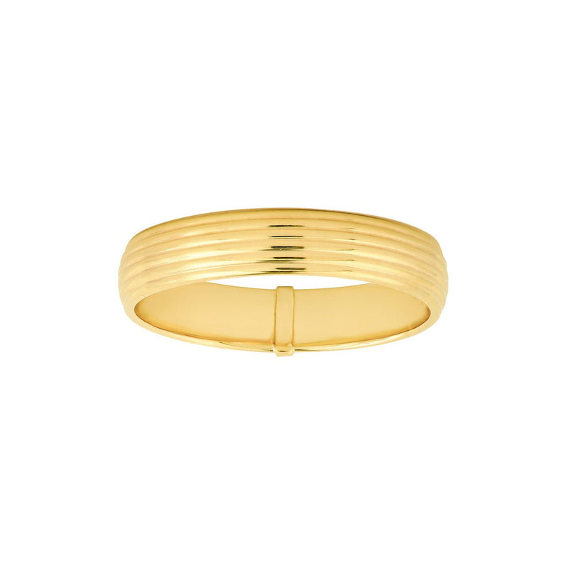 14K Gold 4MM Multi Lined Band