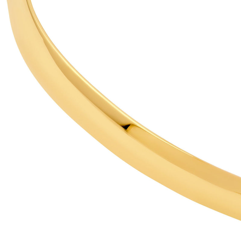 14K Gold 6MM Flat Oval Tube Bangle