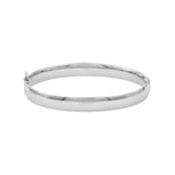 14K Gold 8MM Flat Oval Tube Bangle