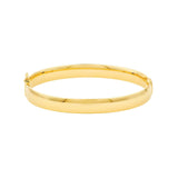 14K Gold 8MM Flat Oval Tube Bangle