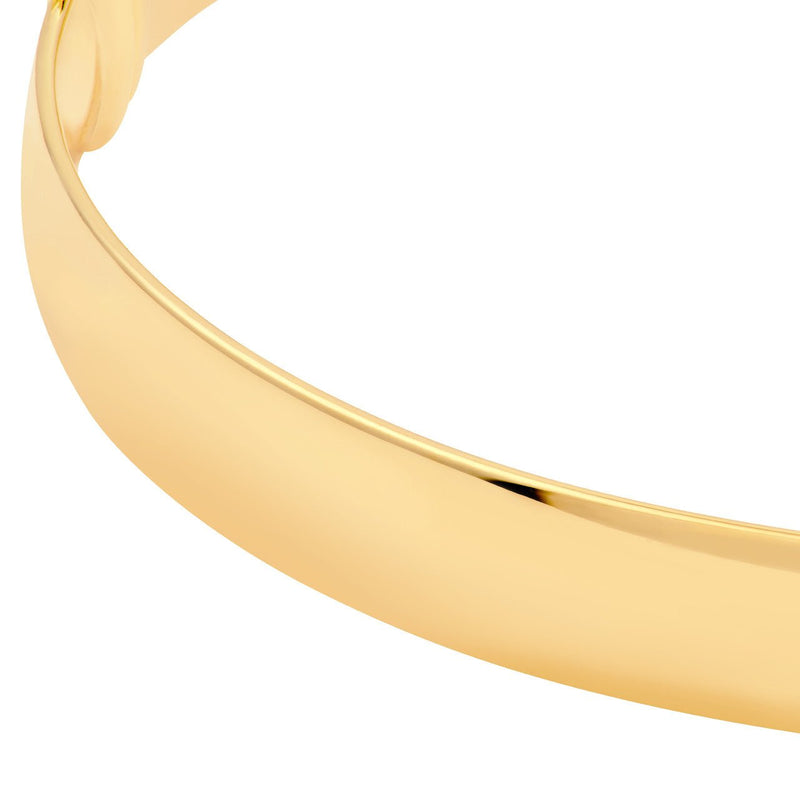 14K Gold 8MM Flat Oval Tube Bangle