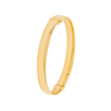 14K Gold 8MM Flat Oval Tube Bangle