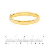 14K Gold 10MM Flat Oval Tube Bangle