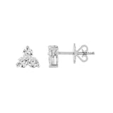 14K Gold 3.5MM Trio Diamond Stud Earrings