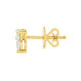14K Gold 3.5MM Trio Diamond Stud Earrings