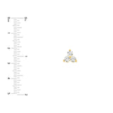 14K Gold 3.5MM Trio Diamond Stud Earrings