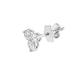 14K Gold 3.5MM Trio Diamond Stud Earrings