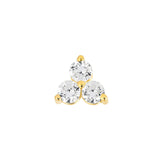 14K Gold 3.5MM Trio Diamond Stud Earrings