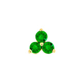 14K Gold 3.5MM Trio Tsavorite Stud Earrings