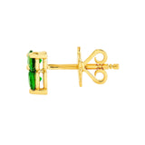 14K Gold 3.5MM Trio Tsavorite Stud Earrings