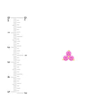 14K Gold 3.5MM Trio Pink Sapphire Stud Earrings