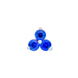 14K Gold 3.5MM Trio Sapphire Stud Earrings
