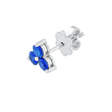 14K Gold 3.5MM Trio Sapphire Stud Earrings
