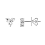 14K Gold 3MM Trio Diamond Stud Earrings