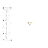 14K Gold 3MM Trio Diamond Stud Earrings