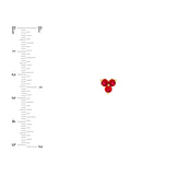 14K Gold 3MM Trio Ruby Stud Earrings