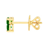 14K Gold 3MM Trio Tsavorite Stud Earrings