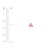 14K Gold 3MM Trio Pink Sapphire Stud Earrings