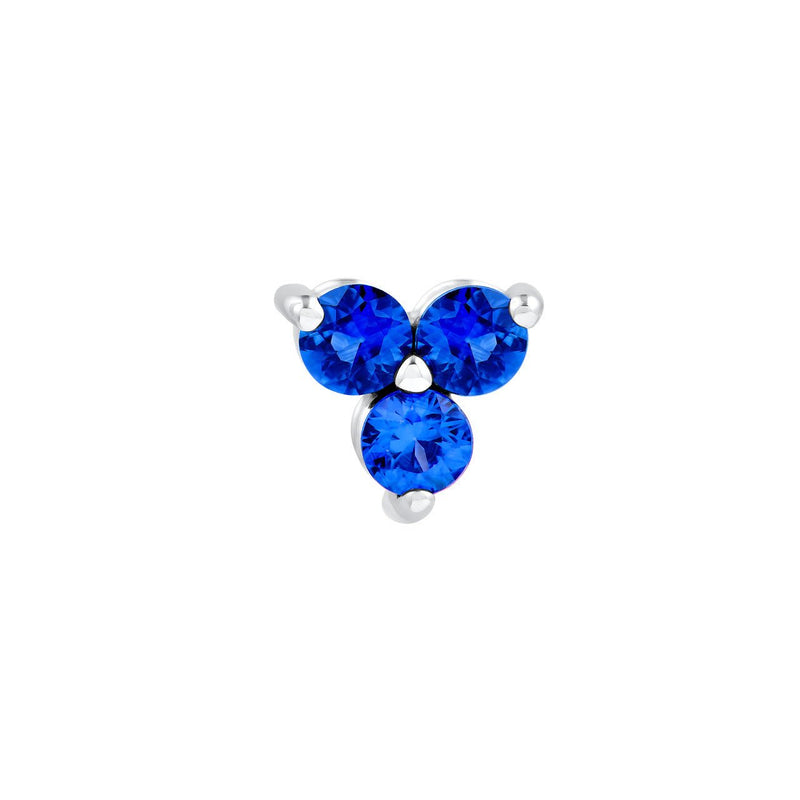 14K Gold 2.9MM Trio Sapphire Stud Earrings