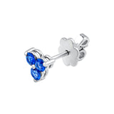 14K Gold 2.9MM Trio Sapphire Stud Earrings