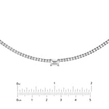 14K Gold Emerald Cut Pendant Diamond Tennis Necklace